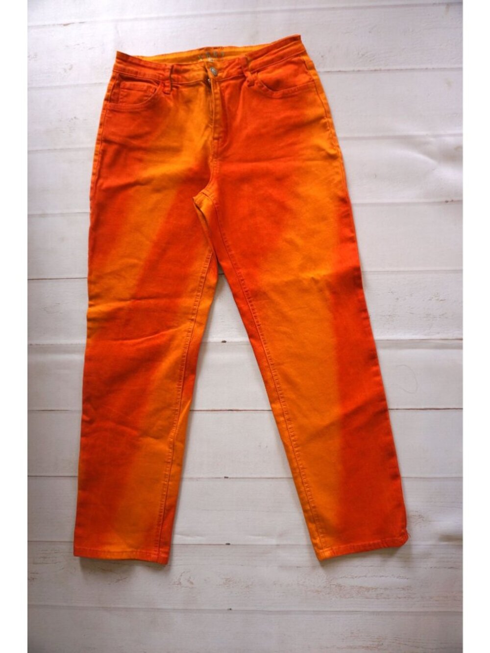Vibrant MIU Women's Orange Ombre Stretch Jeans Size 7 / 27